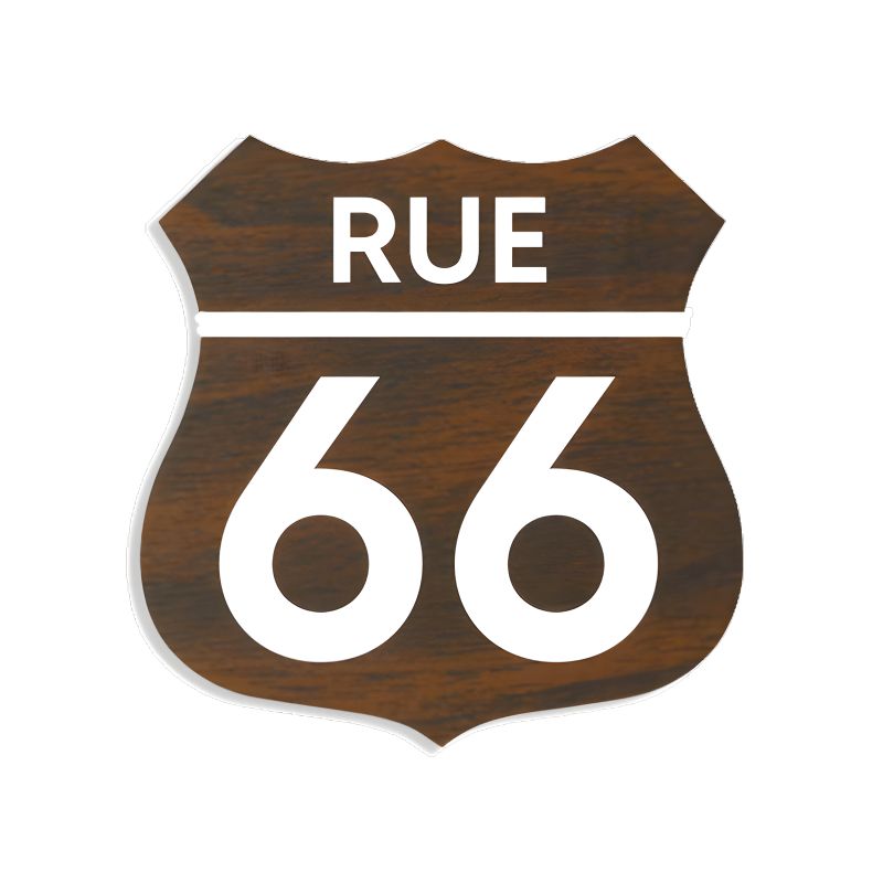 Numéro fantaisie personnalisable pour boite aux lettres couleur effet bois foncé chiffres blancs - Modèle Route 66 Numéro fantaisie personnalisable pour boite aux lettres couleur effet bois foncé chiffres blancs - Modèle Route 66