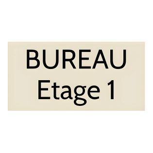 Plaque de porte personnalisée gravée - Plaque plastique beige PMMA - Lettres noires, adhésif 3M résistant - Rectangle 100x200 mm
