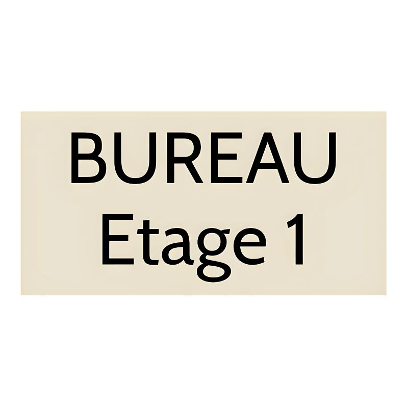 Plaque de porte personnalisée gravée - Plaque plastique beige PMMA - Lettres noires, adhésif 3M résistant - Rectangle 100x200 mm Plaque de porte personnalisée gravée - Plaque plastique beige PMMA - Lettres noires, adhésif 3M résistant - Rectangle 100x200 mm