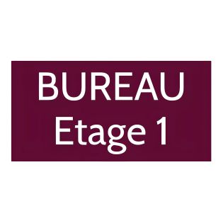 Plaque de porte personnalisée gravée - plaque plastique bordeaux lettres blanches - adhésif 3M résistant - 100x200 mm usage inté