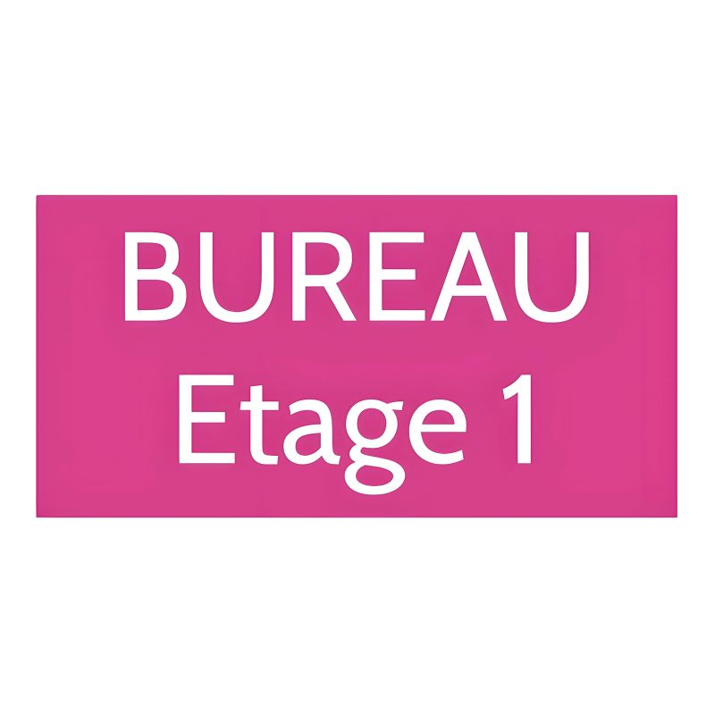 Plaque de porte personnalisée gravée - Plaque plastique rose lettres blanches - Rectangle 100x200 mm - 1 à 2 lignes - Usage inté