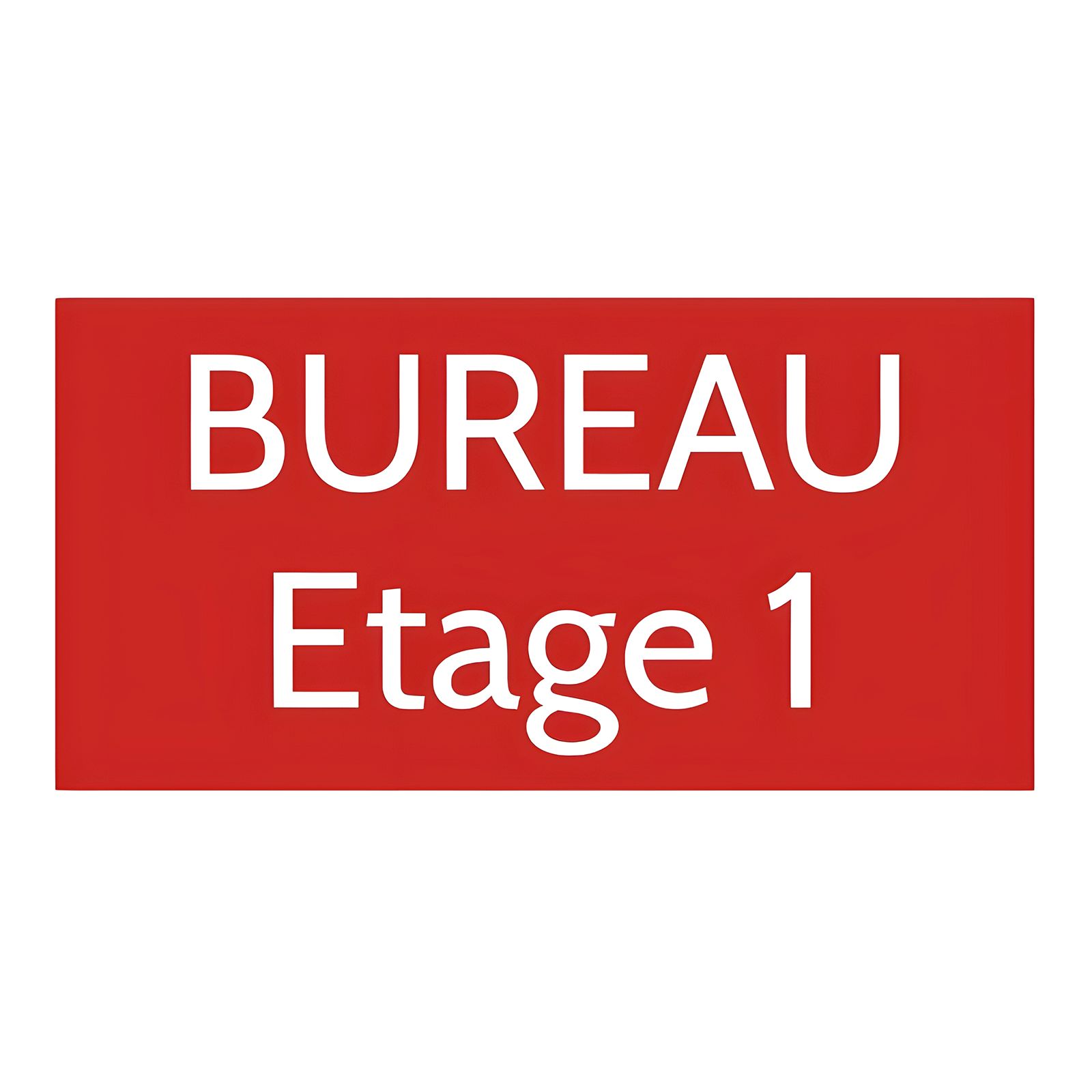 Plaque de porte personnalisée gravée - Plaque plastique rouge lettres blanches - Rectangle 100x200 mm - Usage intérieur et extér