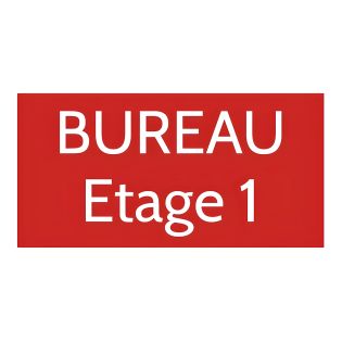 Plaque de porte personnalisée gravée - Plaque plastique rouge lettres blanches - Rectangle 100x200 mm - Usage intérieur et extér