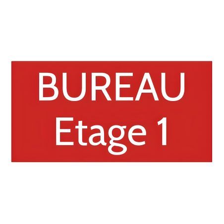 Plaque de porte personnalisée gravée - Plaque plastique rouge lettres blanches - Rectangle 100x200 mm - Usage intérieur et extér