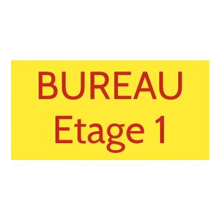 Plaque de porte personnalisée gravée - Plastique jaune lettres rouges - Rectangle 100x200 mm - 1 à 2 lignes - Usage intérieur et