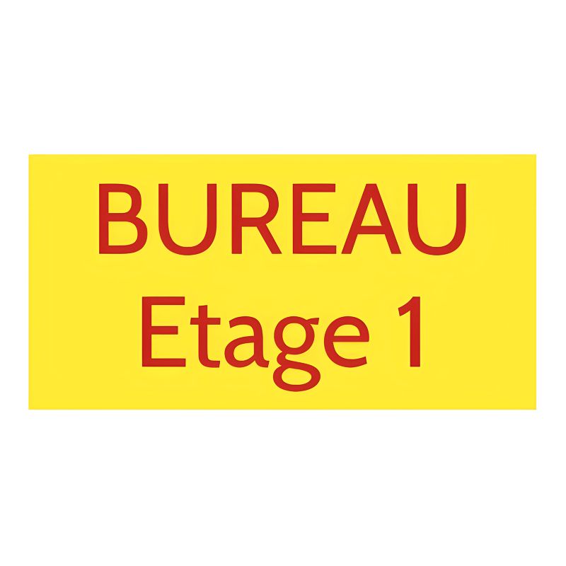 Plaque de porte personnalisée gravée - Plastique jaune lettres rouges - Rectangle 100x200 mm - 1 à 2 lignes - Usage intérieur et Plaque de porte personnalisée gravée - Plastique jaune lettres rouges - Rectangle 100x200 mm - 1 à 2 lignes - Usage intérieur et