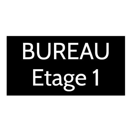 Plaque de porte personnalisée gravée - Plastique noir lettres blanches - Rectangle 100x200 mm - Usage intérieur et extérieur - A