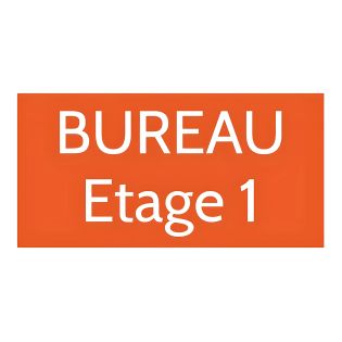 Plaque de porte personnalisée gravée - Plastique orange lettres blanches - Rectangle 100x200 mm adhésif 3M résistant UV et intem