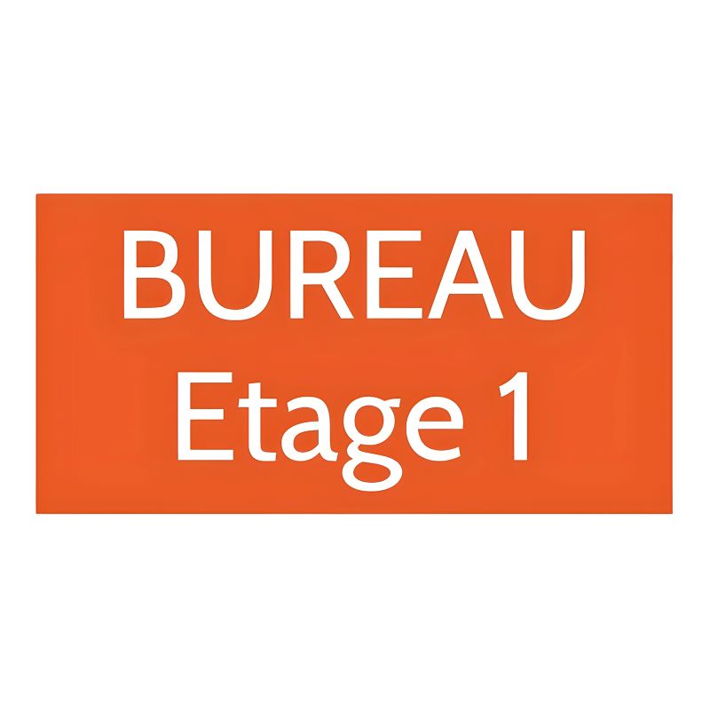 Plaque de porte personnalisée gravée - Plastique orange lettres blanches - Rectangle 100x200 mm adhésif 3M résistant UV et intem Plaque de porte personnalisée gravée - Plastique orange lettres blanches - Rectangle 100x200 mm adhésif 3M résistant UV et intem