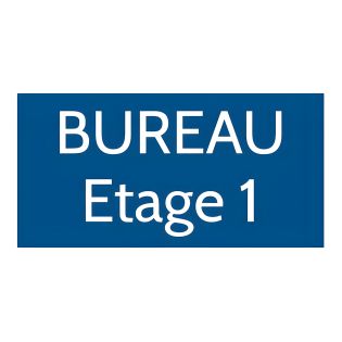 Plaque de porte personnalisée gravée - Signalétique plastique bleue lettres blanches - Rectangle 100x200 mm - 1 à 2 lignes