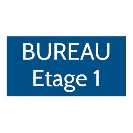 Plaque de porte personnalisée gravée - Signalétique plastique bleue lettres blanches - Rectangle 100x200 mm - 1 à 2 lignes 