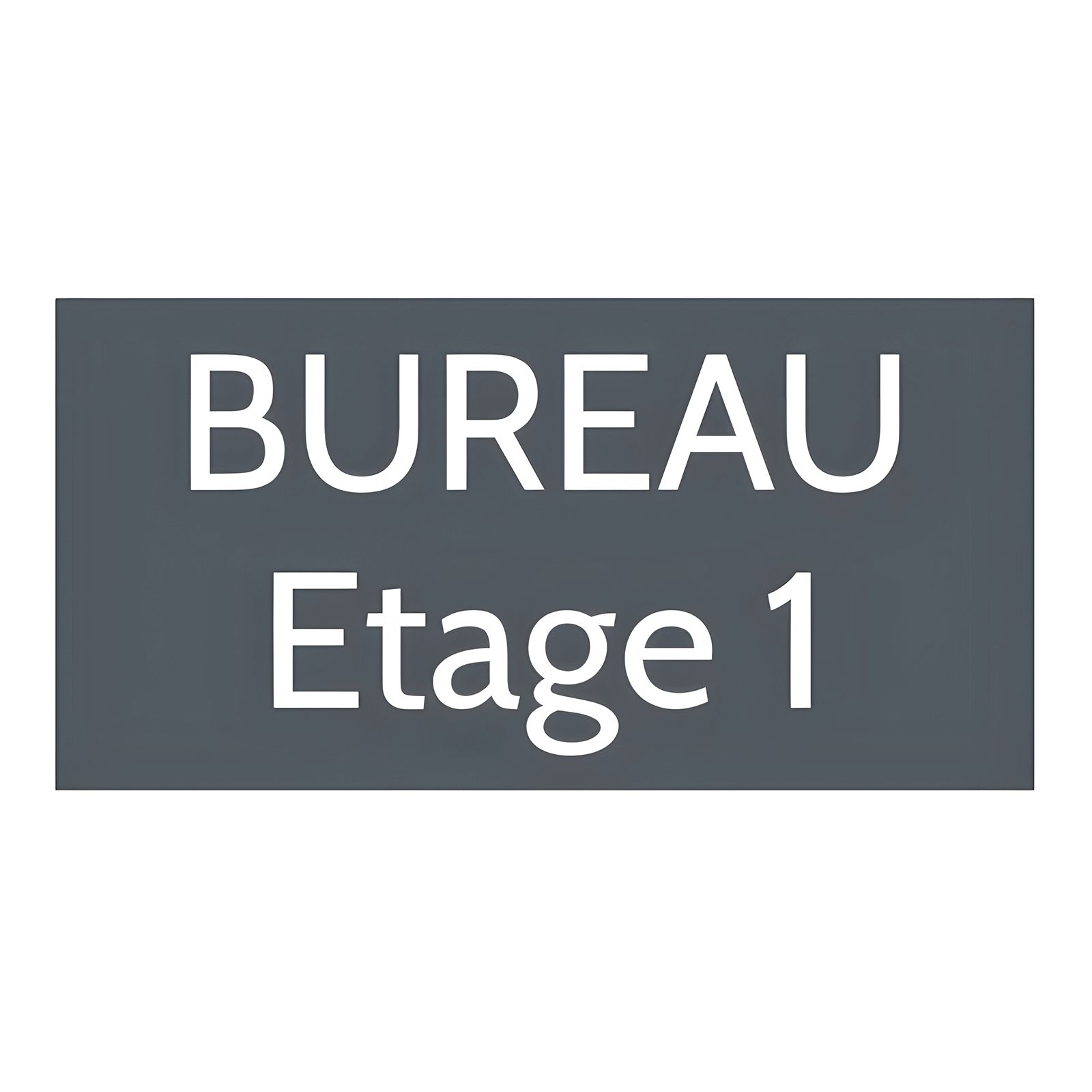 Plaque de porte personnalisée gravée - Signalétique plastique gris - Lettres blanches contrastées - Rectangle 100x200 mm ad