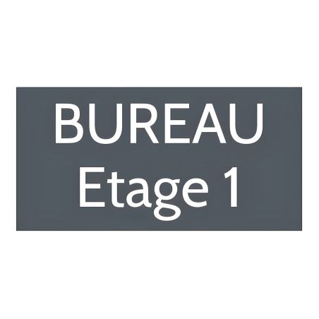 Plaque de porte personnalisée gravée - Signalétique plastique gris PMMA - Lettres blanches contrastées - Rectangle 100x200 mm ad