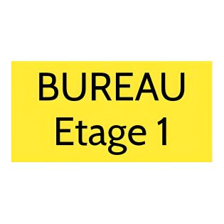 Plaque de porte personnalisée gravée - Signalétique plastique jaune lettres noires - Rectangle 100x200 mm adhésif 3M résistant U