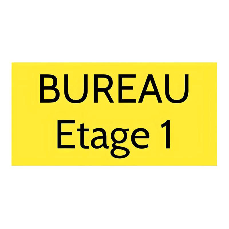 Plaque de porte personnalisée gravée - Signalétique plastique jaune lettres noires - Rectangle 100x200 mm adhésif 3M résistant U Plaque de porte personnalisée gravée - Signalétique plastique jaune lettres noires - Rectangle 100x200 mm adhésif 3M résistant U
