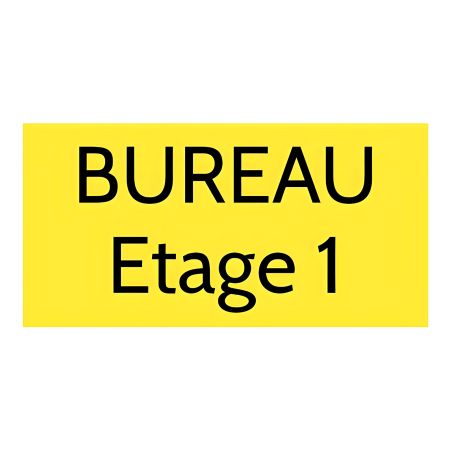 Plaque de porte personnalisée gravée - Signalétique plastique jaune lettres noires - Rectangle 100x200 mm adhésif 3M résistant U