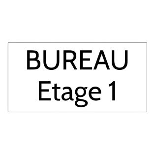 Plaque de porte personnalisée gravée - Signalétique plastique blanc - Lettres noires, adhésif 3M résistant - Rectangle 100x200 m