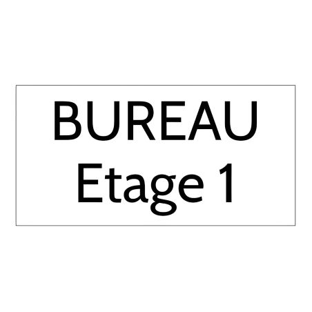 Plaque de porte personnalisée gravée - Signalétique plastique blanc - Lettres noires, adhésif 3M résistant - Rectangle 100x200 m