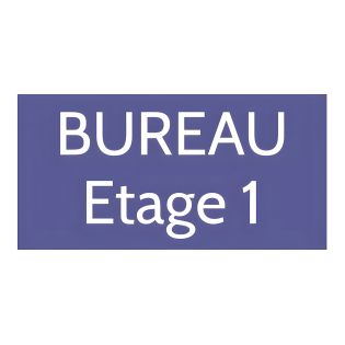 Plaque de porte personnalisée gravée - Plastique violet PMMA - Lettres blanches contrastées - Rectangle 100x200 mm - 1 à 2 ligne