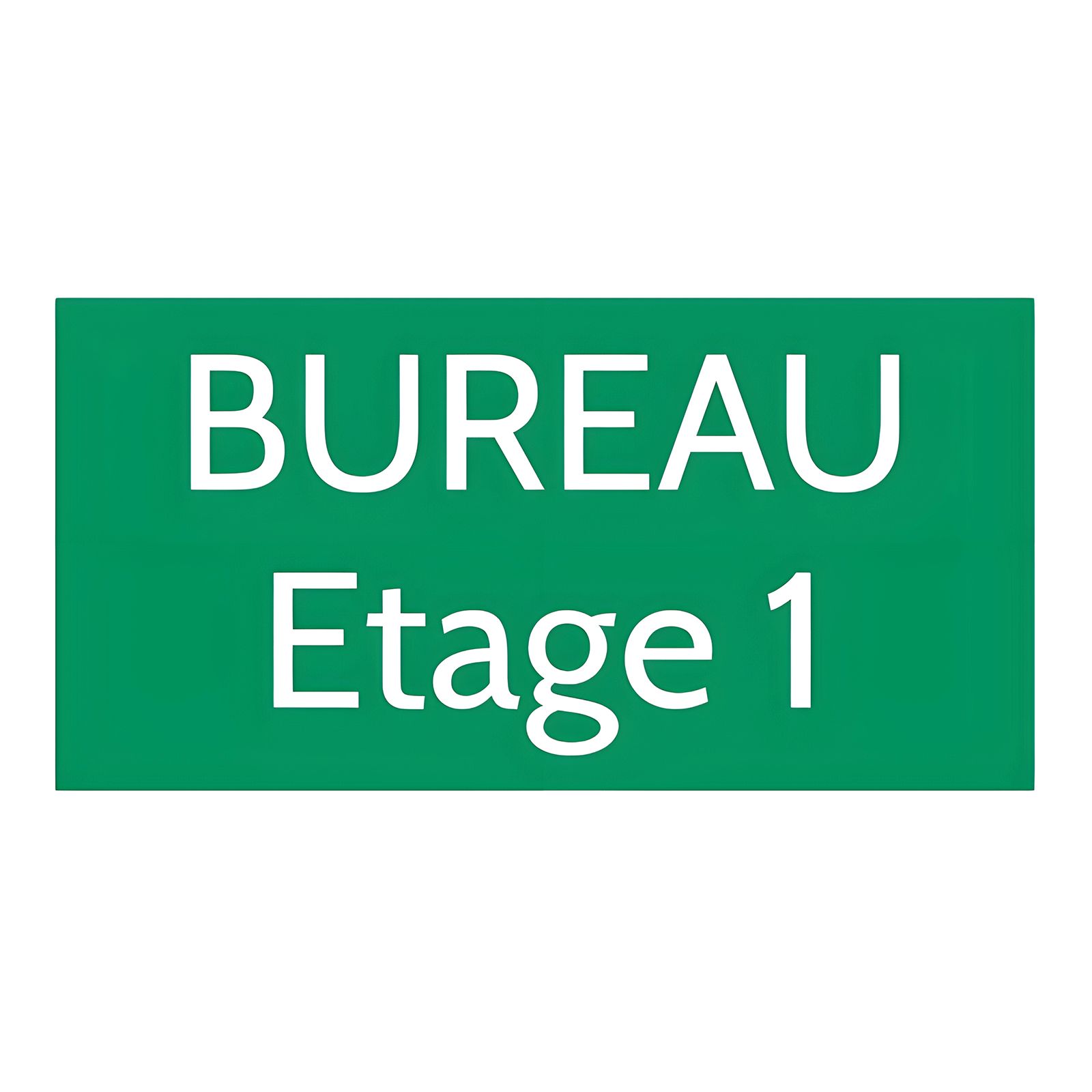 Plaque de porte personnalisée gravée - Signalétique plastique vert clair - Lettres blanches contrastées - Rectangle 100x200 mm a