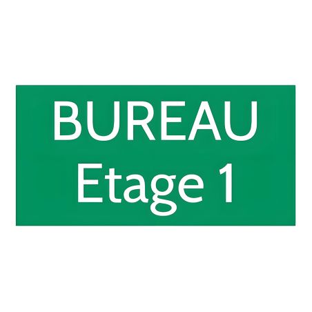 Plaque de porte personnalisée gravée - Signalétique plastique vert clair - Lettres blanches contrastées - Rectangle 100x200 mm a