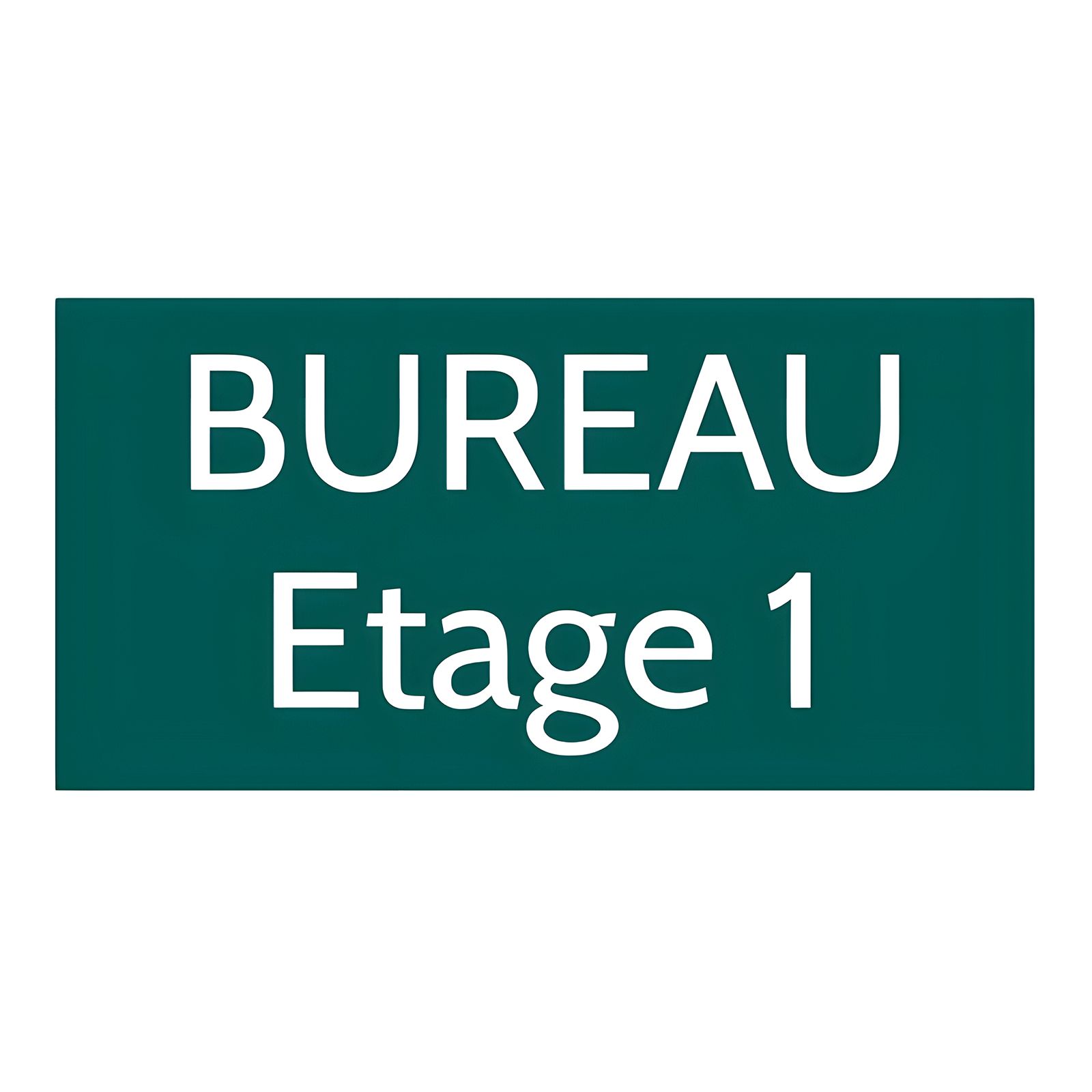 Plaque de porte personnalisée gravée - Signalétique plastique vert foncé - Lettres blanches, rectangle - 100x200 mm, 1 à 2 ligne