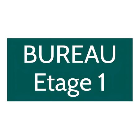 Plaque de porte personnalisée gravée - Signalétique plastique vert foncé - Lettres blanches, rectangle - 100x200 mm, 1 à 2 ligne