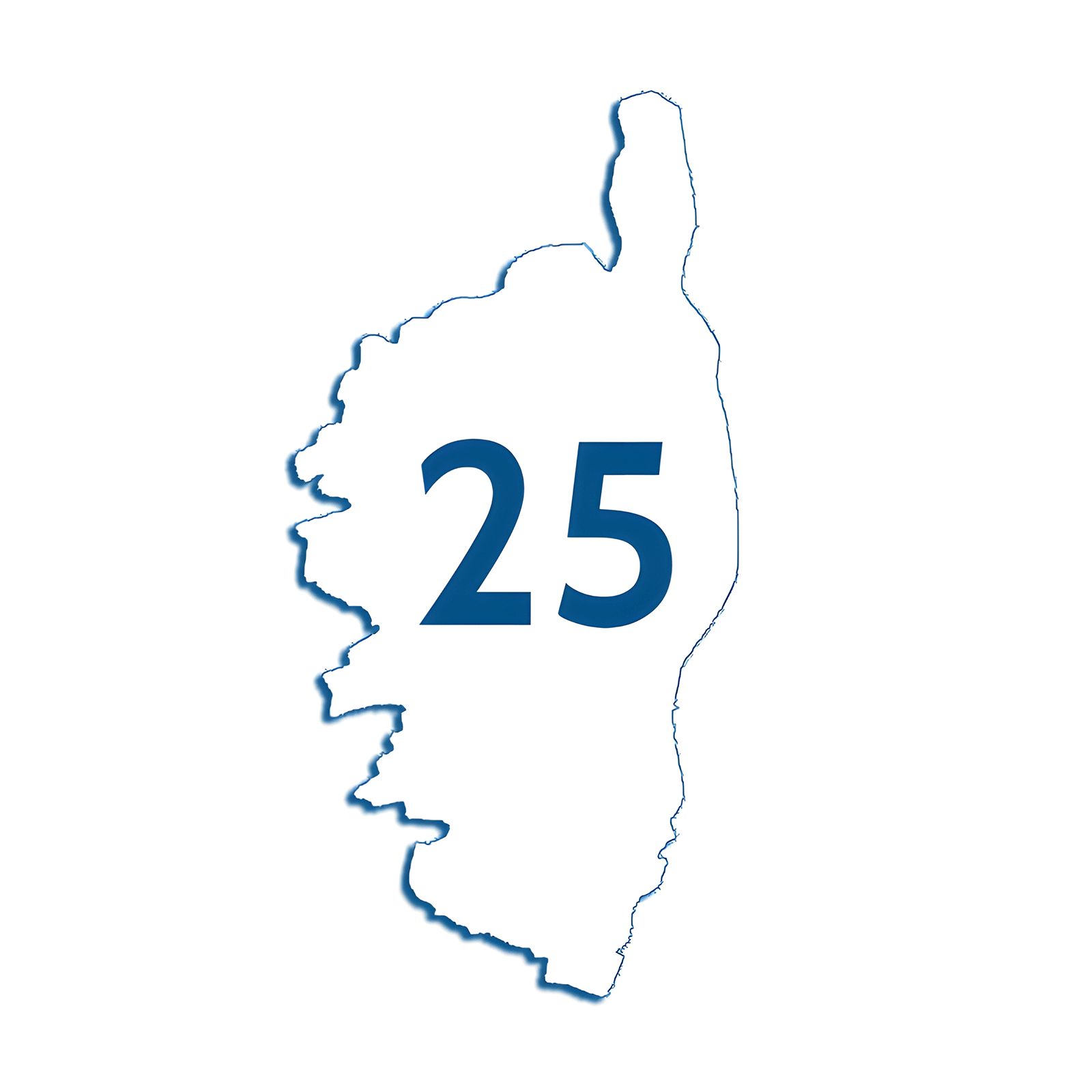 Numéro fantaisie personnalisable pour boite aux lettres couleur blanc chiffres bleus - Modèle région Corse