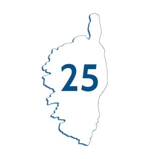 Numéro fantaisie personnalisable pour boite aux lettres couleur blanc chiffres bleus - Modèle région Corse