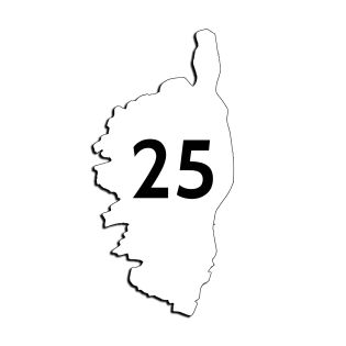 Numéro fantaisie personnalisable pour boite aux lettres couleur blanc chiffres noirs - Modèle région Corse