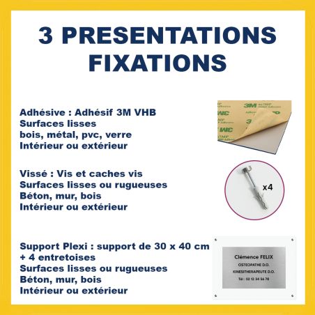 Plaque professionnelle personnalisée en PVC avec logo pour expert comptable - Format 30 cm x 20 cm