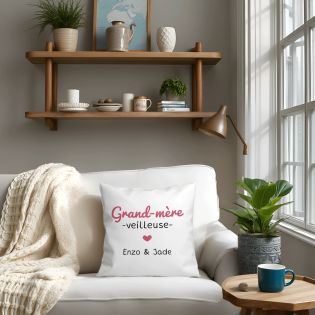 Housse de Coussin décorative personnalisée humoristique "Devine qui a encore mangé le canapé" 40 x 40 cm · Idée cadeau maître ch