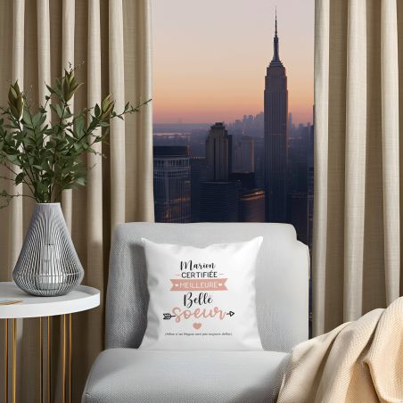 Housse de Coussin décorative personnalisée humoristique "Devine qui a encore mangé le canapé" 40 x 40 cm · Idée cadeau maître ch