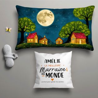 Housse de Coussin décorative personnalisée humoristique "Devine qui a encore mangé le canapé" 40 x 40 cm · Idée cadeau maître ch