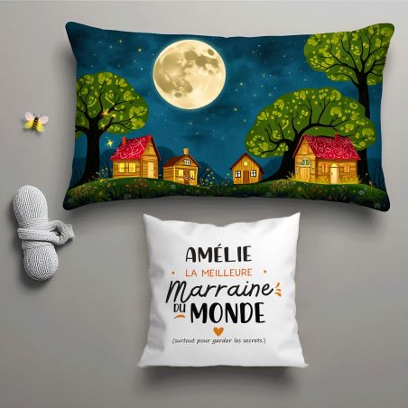 Housse de Coussin décorative personnalisée humoristique "Devine qui a encore mangé le canapé" 40 x 40 cm · Idée cadeau maître ch