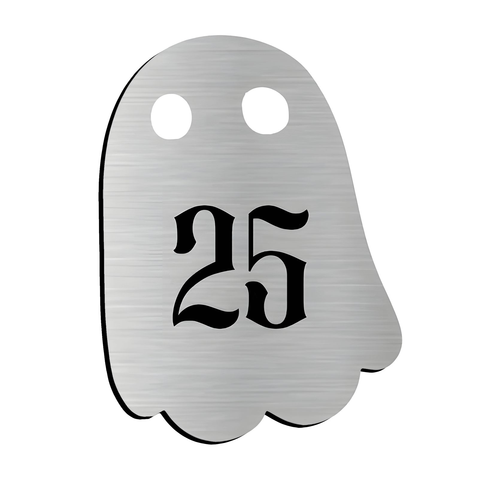 Numéro fantaisie personnalisable pour boite aux lettres couleur argent chiffres noirs - Modèle Fantôme