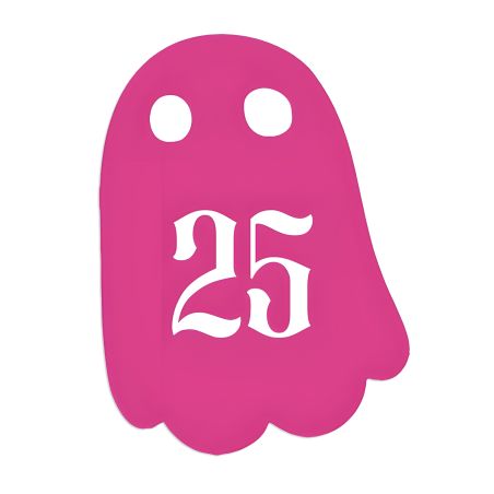 Numéro fantaisie personnalisable pour boite aux lettres couleur rose chiffres blancs - Modèle Fantôme