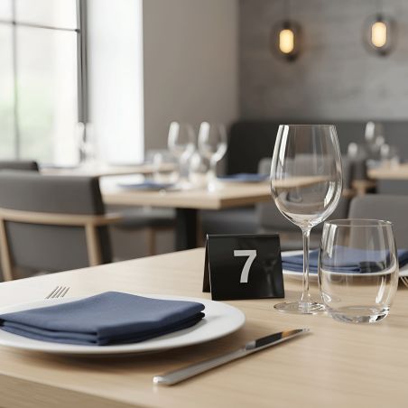 10 chevalets de table PVC noir numérotés