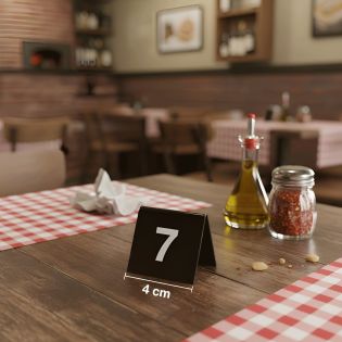 10 chevalets de table PVC noir numérotés