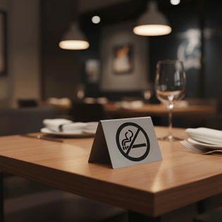 Chevalet de table symbole non-fumeur double face