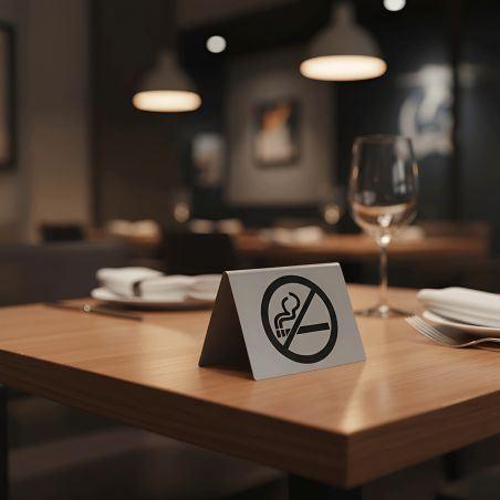 Chevalet de table symbole non-fumeur double face