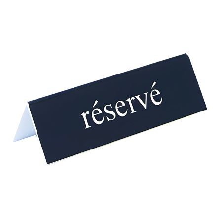 Chevalet de table "RÉSERVÉ" double face pour hôtel restaurant - Signalétique économique CHR