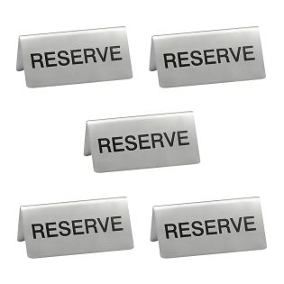 Lot de 5 chevalets "Réservé" Inox pour table d'hôtel - restaurant