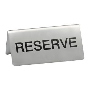 Lot de 5 chevalets "Réservé" Inox pour table d'hôtel - restaurant