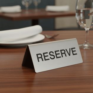 Lot de 5 chevalets "Réservé" Inox pour table d'hôtel - restaurant