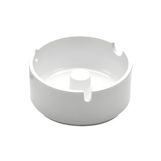 Cendrier en mélamine couleur blanc diamètre 10 cm
