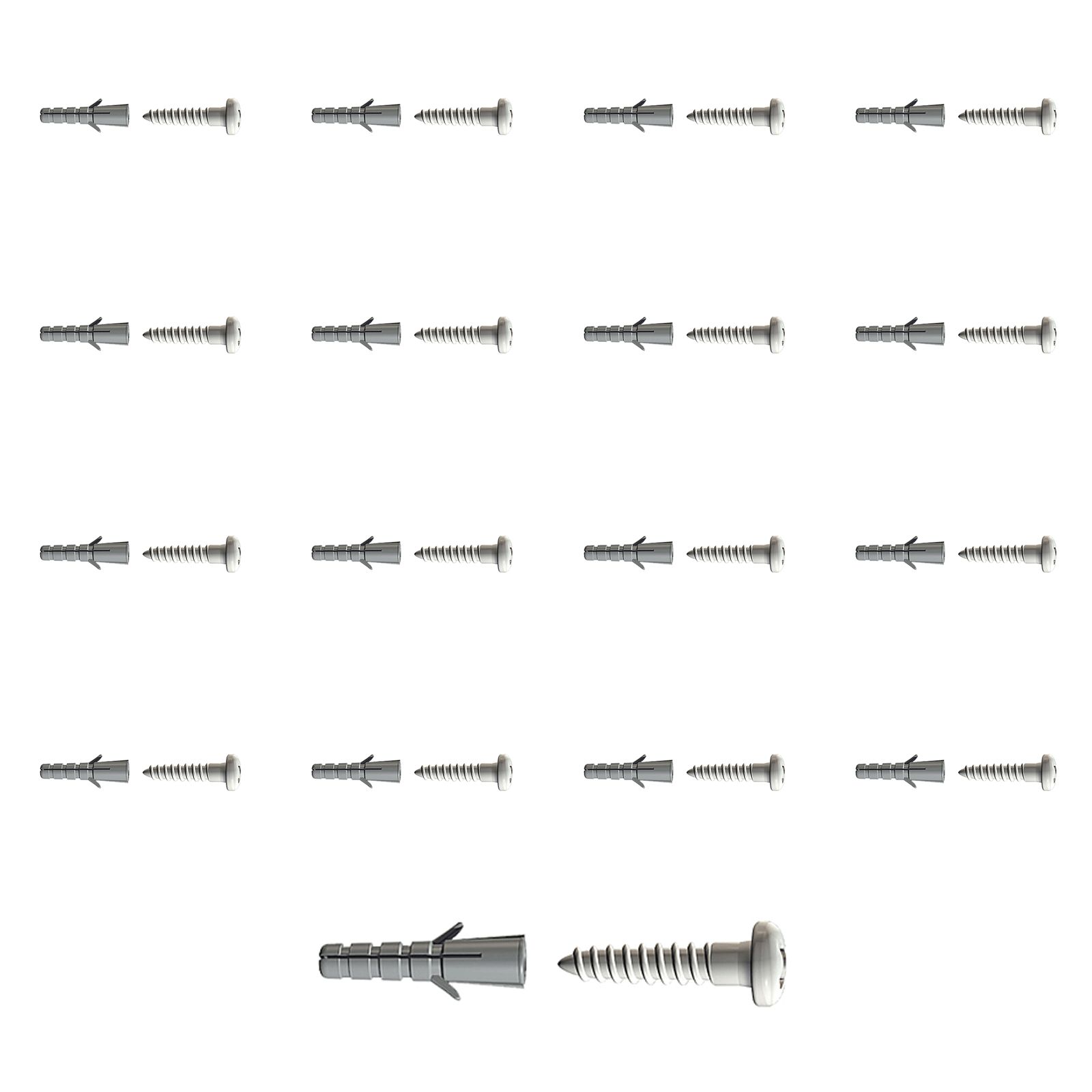Lot de 16 vis et 16 chevilles pour cimaise Top Rail