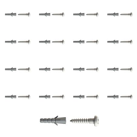 Lot de 16 vis et 16 chevilles pour cimaise Top Rail