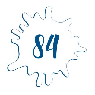 Numéro fantaisie personnalisable pour boite aux lettres couleur blanc chiffres bleus - Modèle Splash