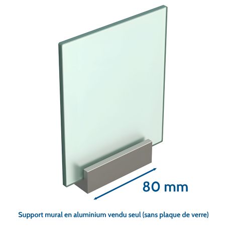 Fixation murale percée pour panneau signalétique max 8mm - Longueur 80mm
